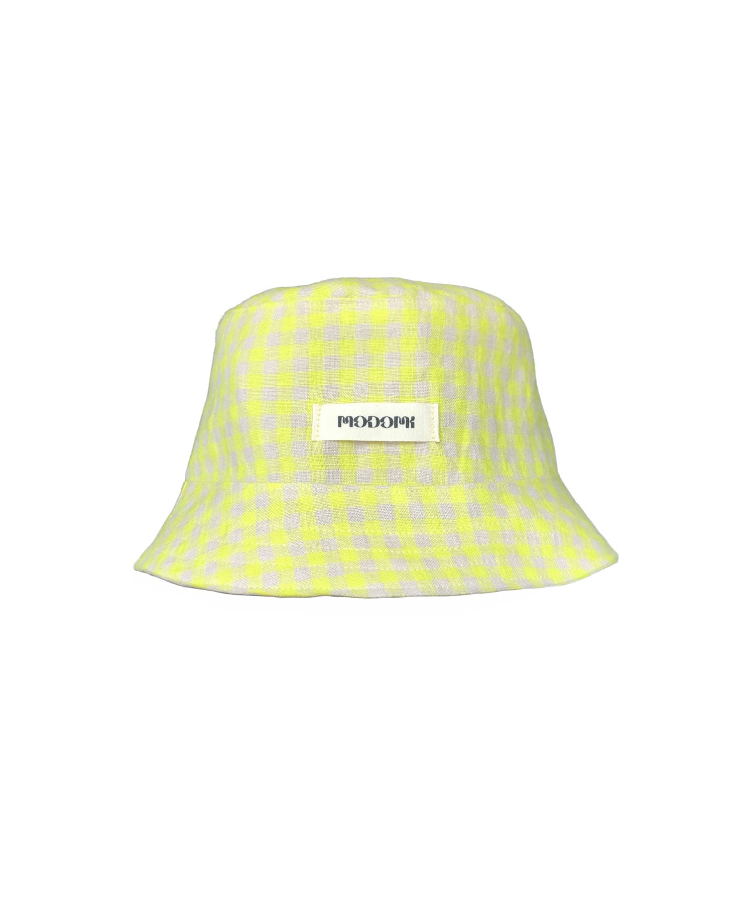 Bucket Hat Linen Organic Cotton Vichy Yellow