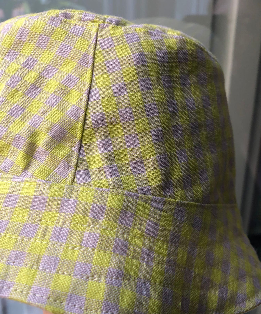 Bucket Hat – Organic Linen Cotton – Vichy Yellow