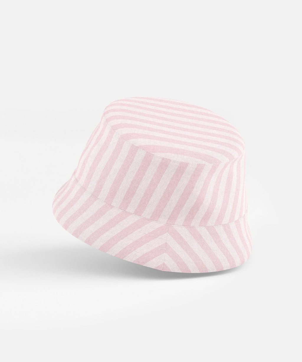 Bucket Hat – Organic Cotton – Petite Pink Stripe