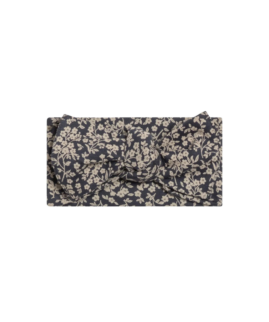 Baby Hattie Knot Bow Wrap – Chicory Floral / Navy  – 100% Organic Cotton Colored Organics