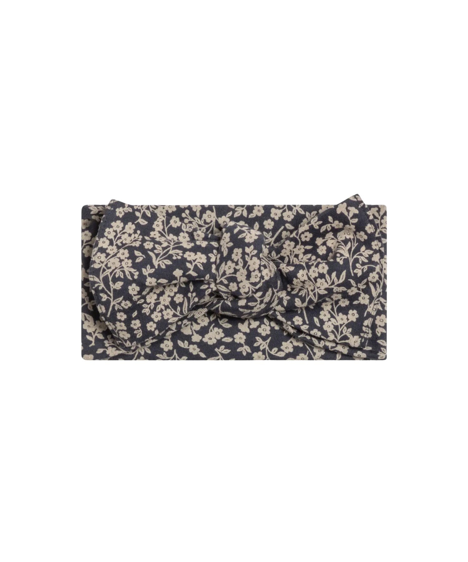 Baby Hattie Knot Bow Wrap – Chicory Floral / Navy  – 100% Organic Cotton Colored Organics