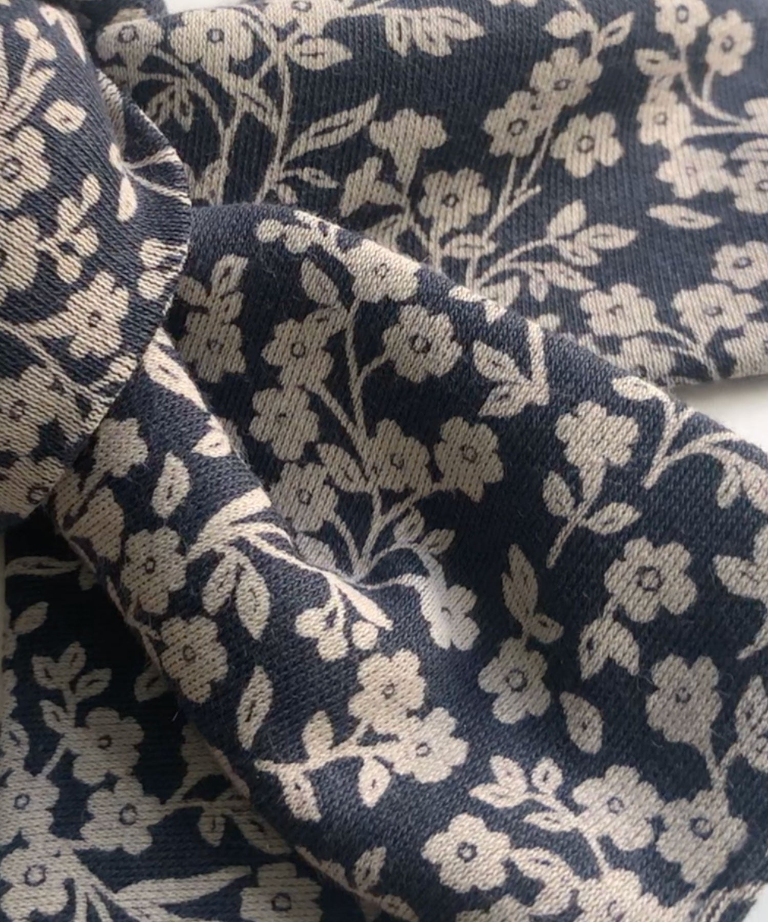 Baby Hattie Knot Bow Wrap – Chicory Floral / Navy  – 100% Organic Cotton Colored Organics