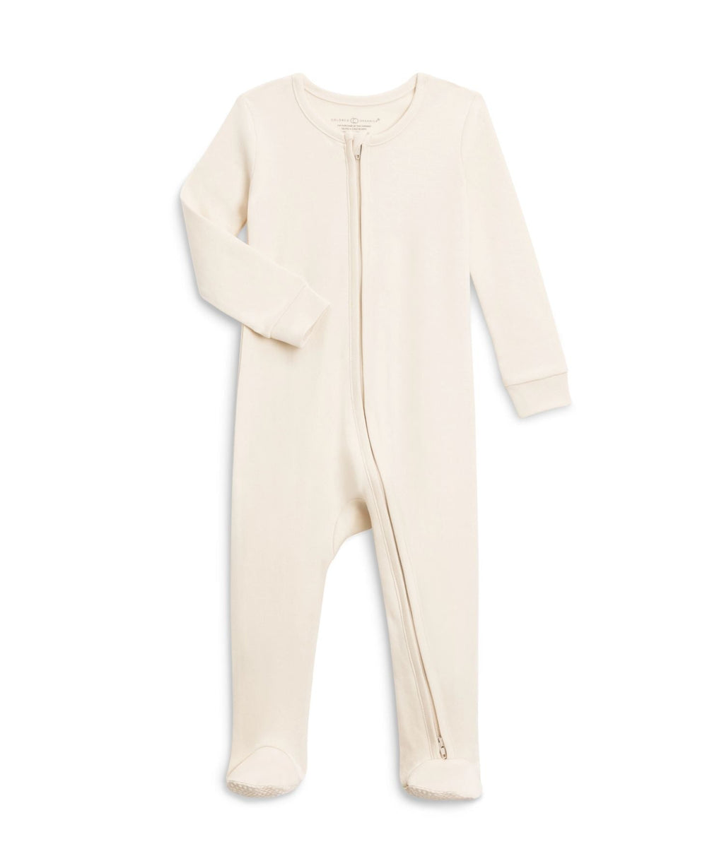 Footed Sleeper with Zipper – Ivory – 100% Organic Cotton Colored Organics