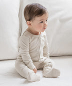 Footed Sleeper with Zipper – Mist – 100% Organic Cotton Colored Organics
