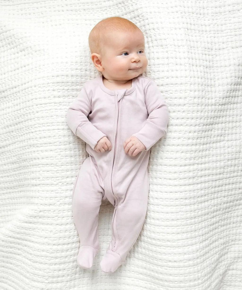 Footed Sleeper with Zipper – Wisteria – 100% Organic Cotton Colored Organics