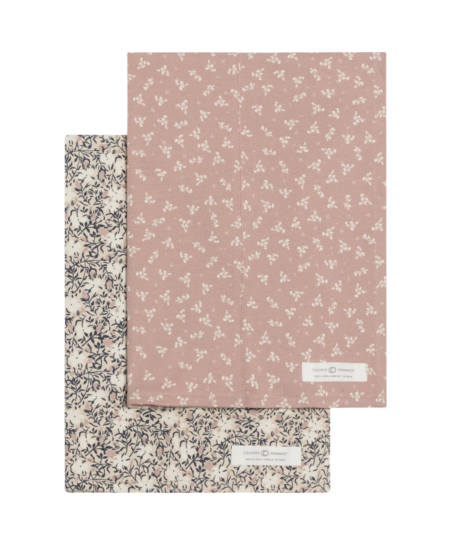 Burp Cloths (2 pack) – Verbena + Wilda Floral Colored Organics