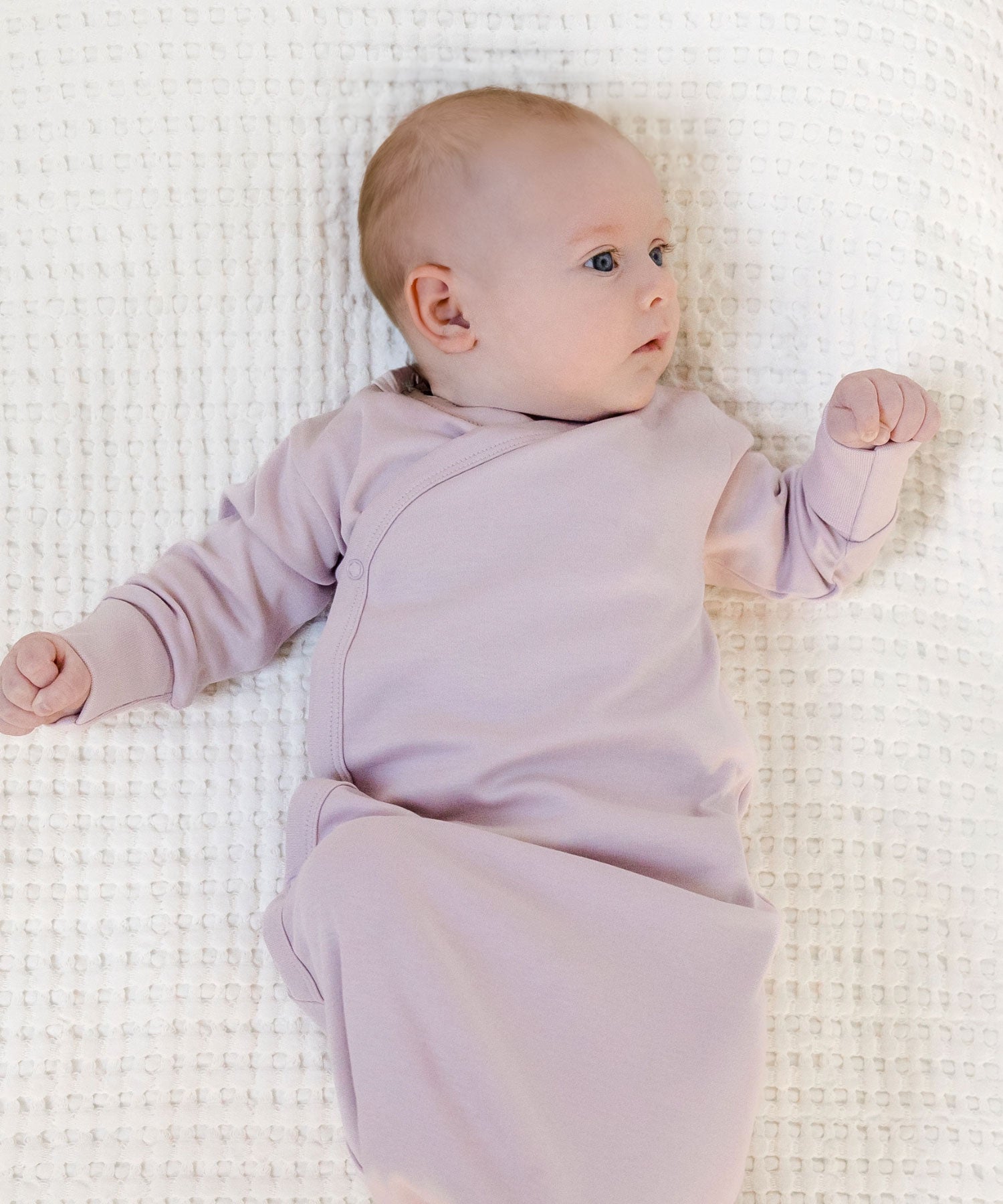 Newborn Sleepsack Gown – Wisteria – 100% Organic Cotton