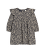 Mika Ruffle Long Sleeve Dress – Chicory Floral / Navy – 100% Organic Cotton