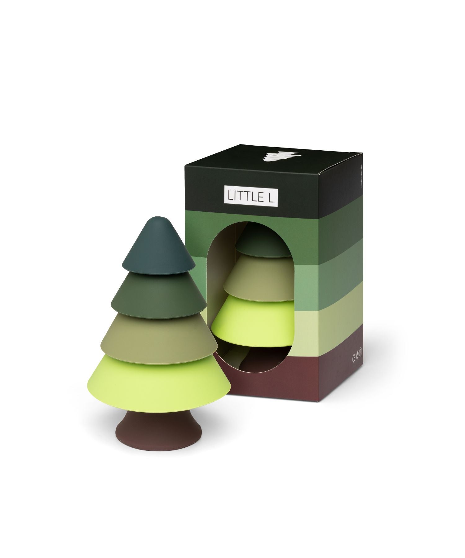 Pine Tree – Stacking Toy – Dark to Light Green Little L Toys