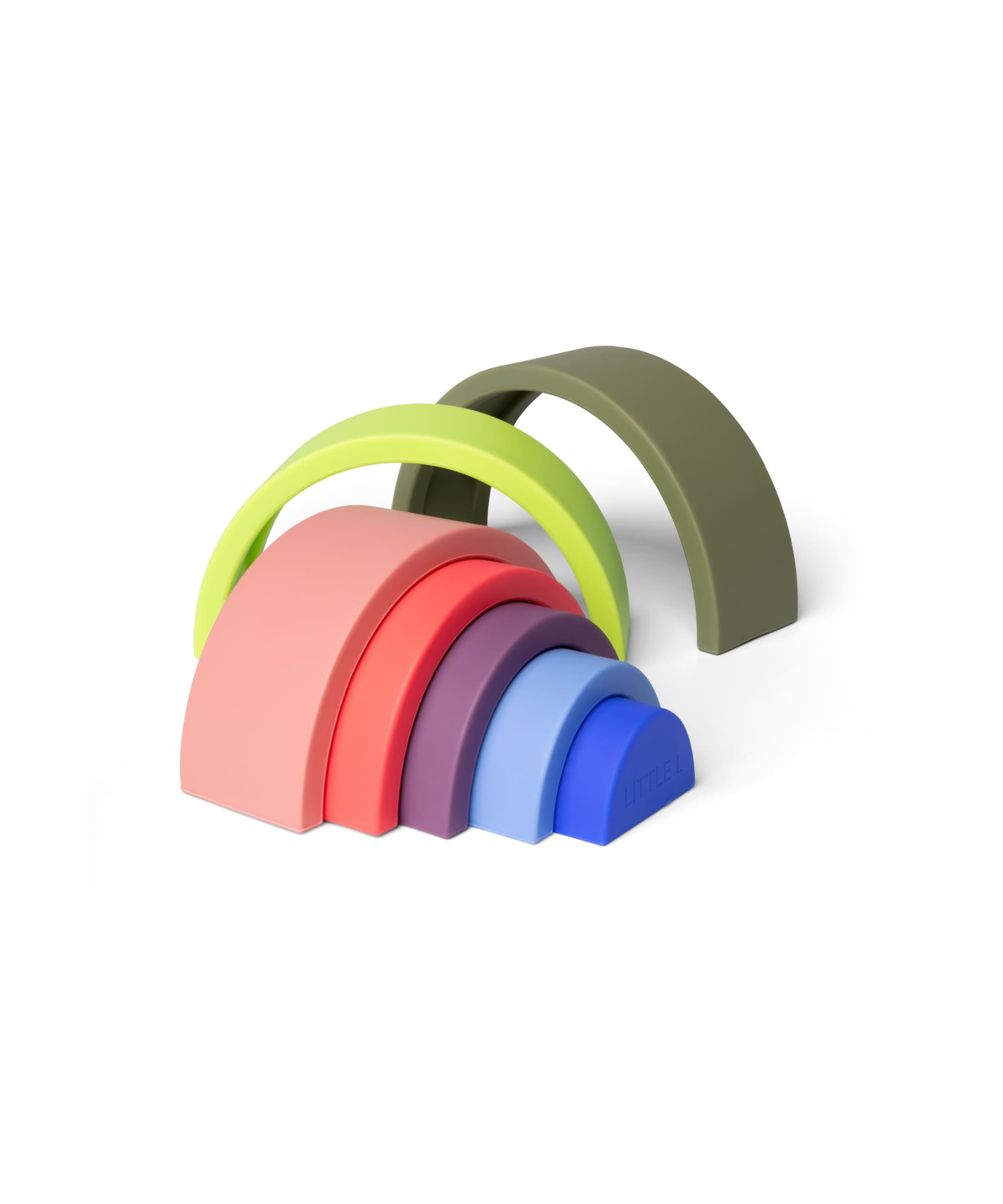 Rainbow Stacker Small – Greens, pinks and blues Little L Toys