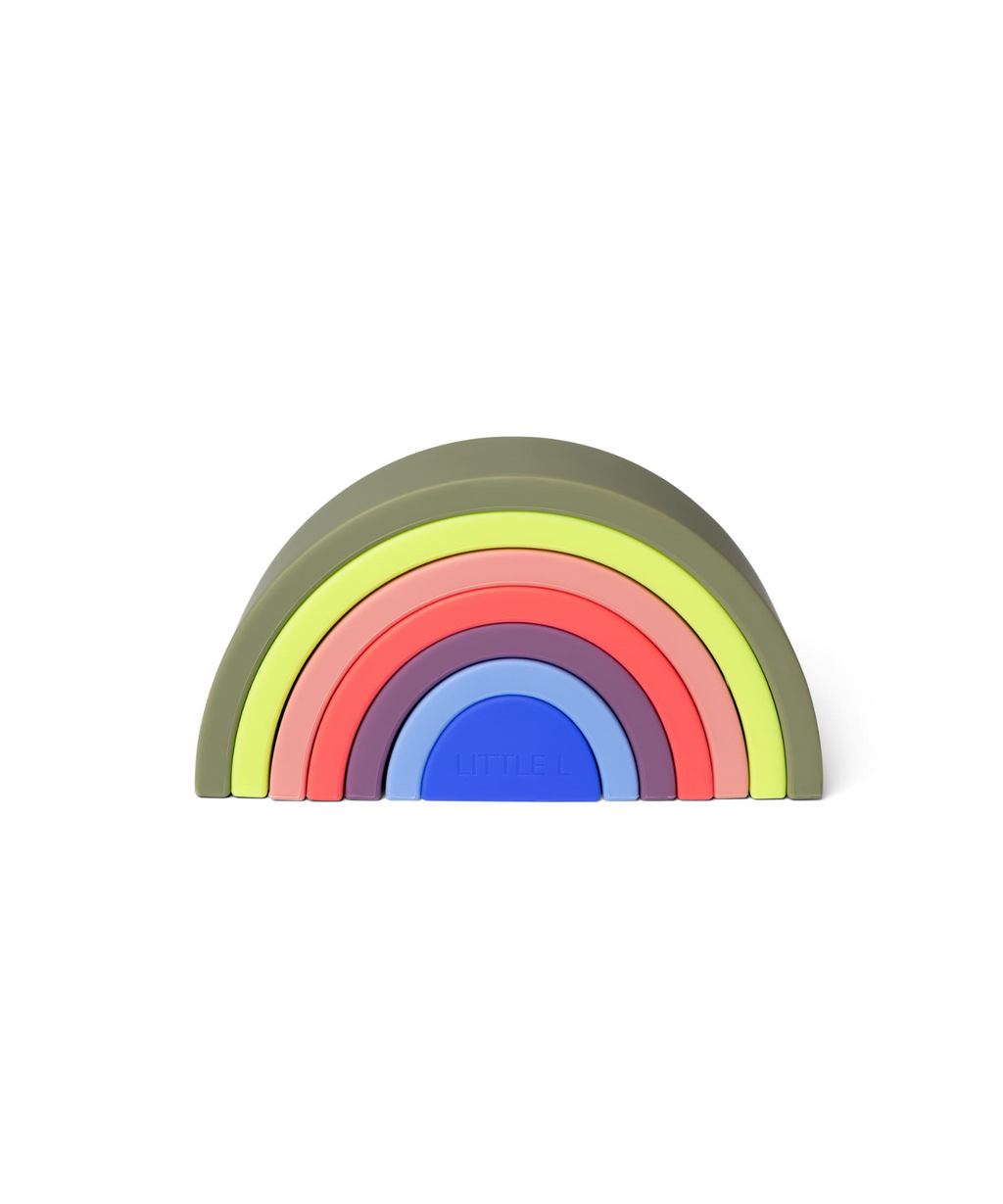 Rainbow Stacker Small – Greens, pinks and blues Little L Toys