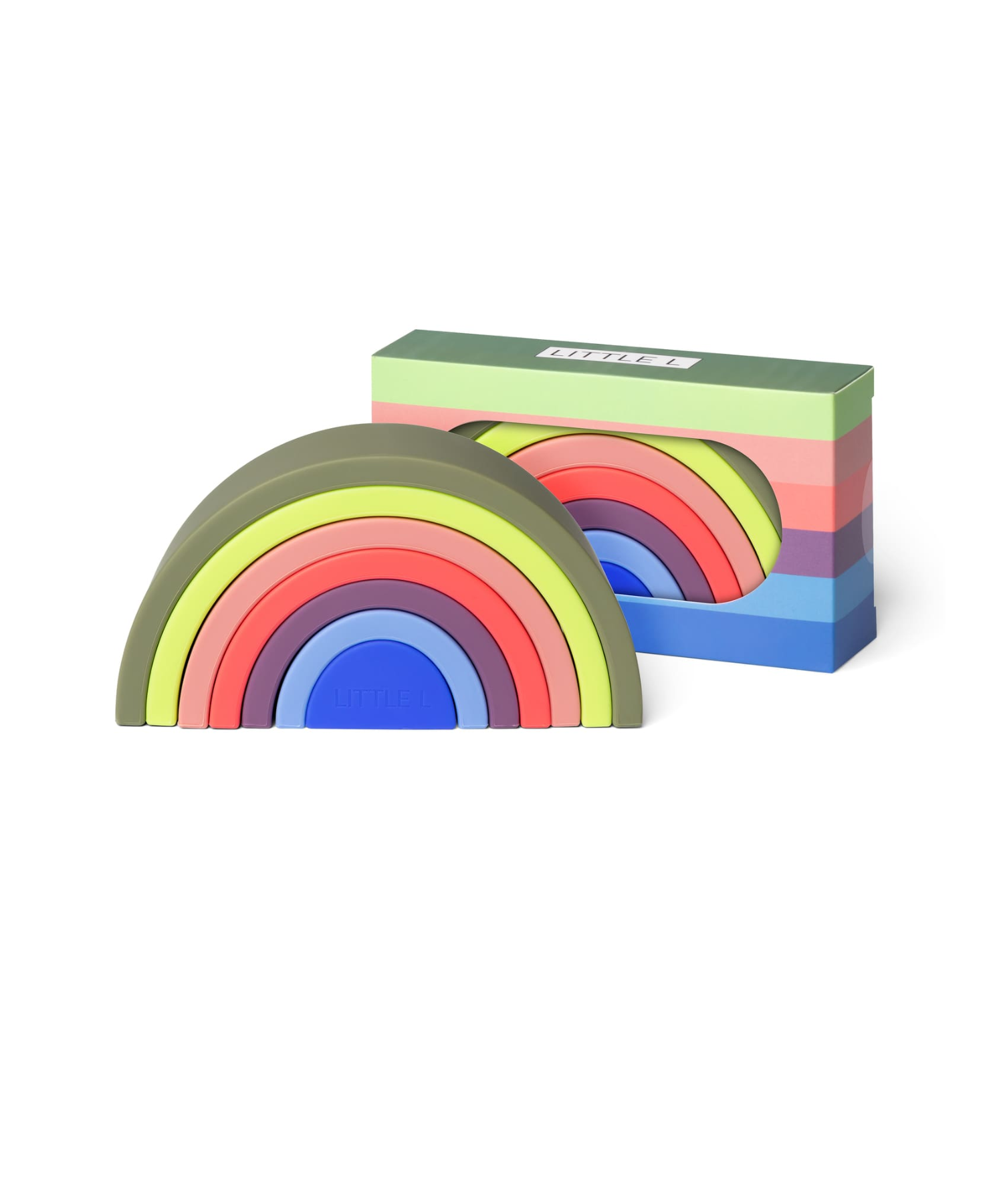 Rainbow Stacker Small – Greens, pinks and blues Little L Toys