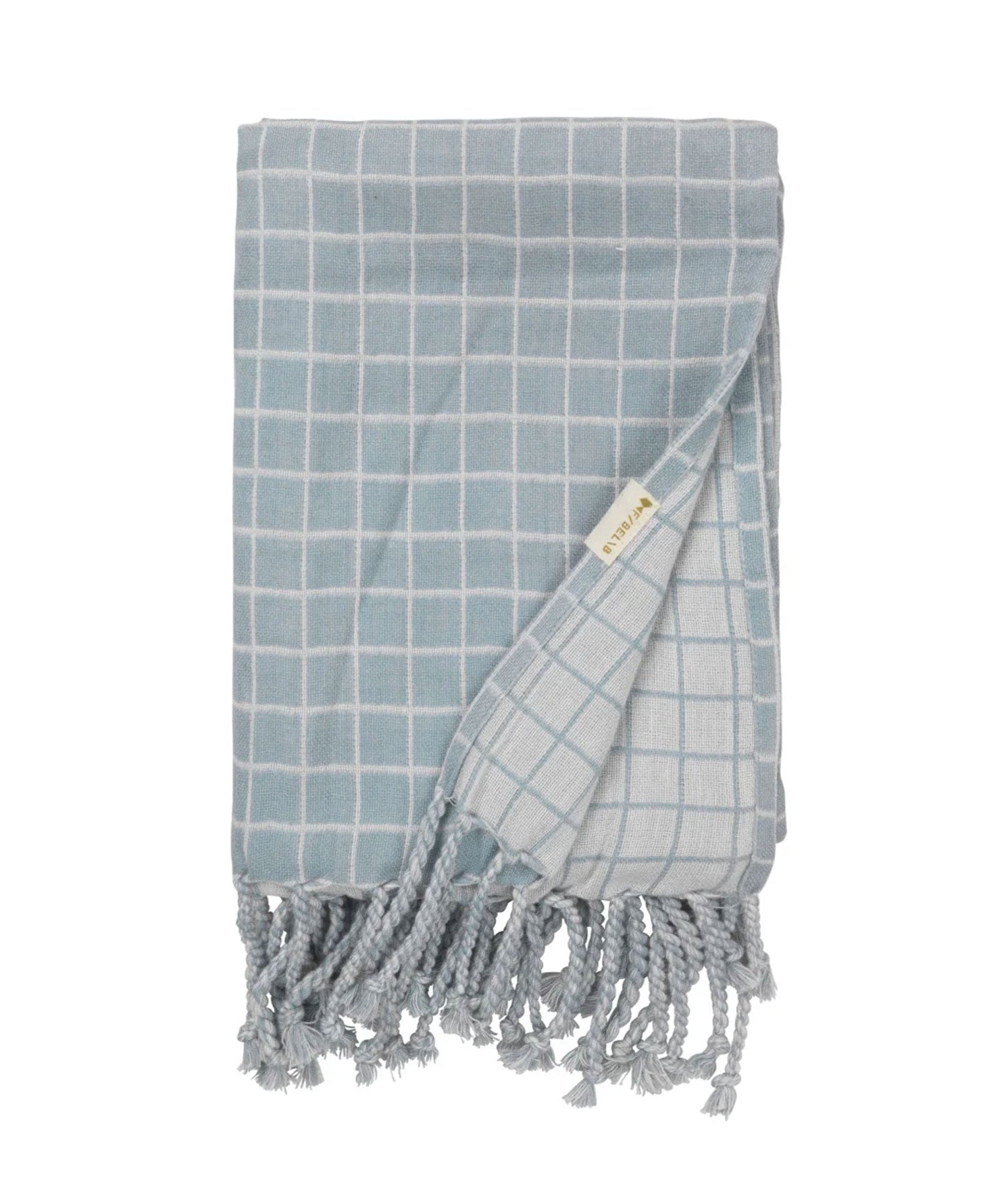 Baby Blanket - Organic Cotton - Grid - Cottage Blue Fabelab