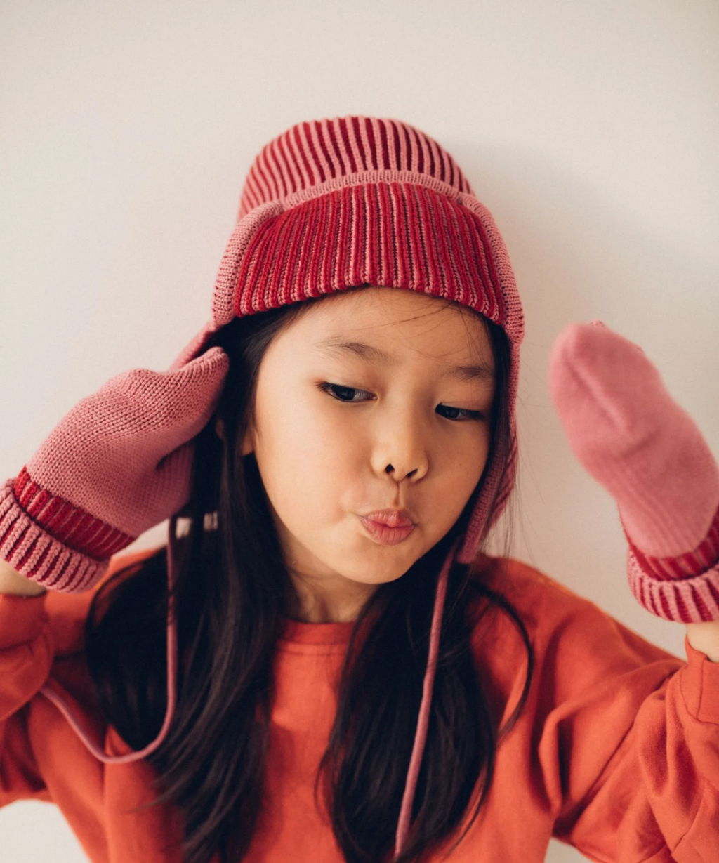 Merino Pilot Caps – Cherry Frost – 100% Merino Wool Happymess
