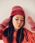 Merino Pilot Caps – Cherry Frost – 100% Merino Wool Happymess
