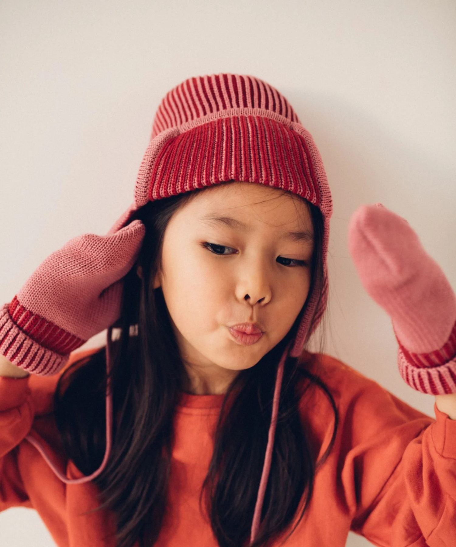 Merino Pilot Caps – Cherry Frost – 100% Merino Wool Happymess