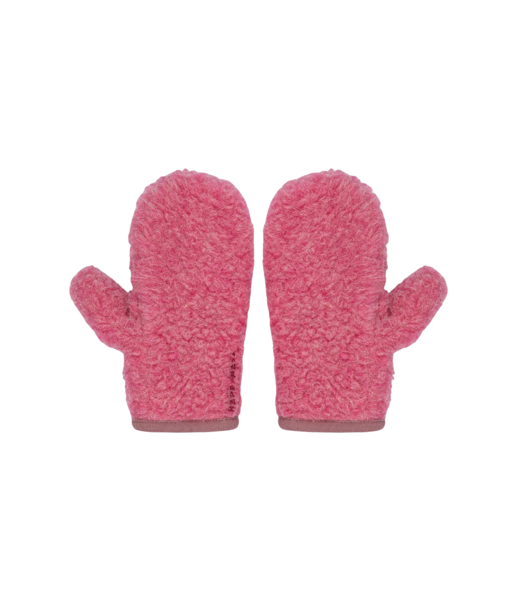 Merino Mittens with flap 6+ years – Dusty Pink – 100% Merino Wool Happymess