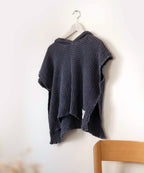 Waffle Bathing Poncho for All Seasons – Blueberry – Linen & Cotton Happymess
