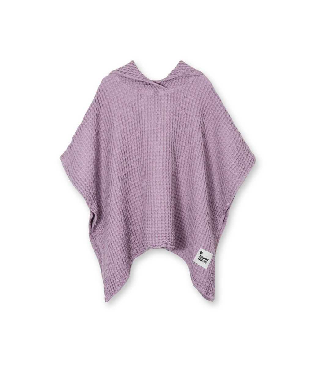 Waffle Bathing Poncho for All Seasons – Lavender – Linen & Cotton Happymess