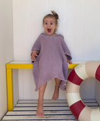 Waffle Bathing Poncho for All Seasons – Lavender – Linen & Cotton Happymess