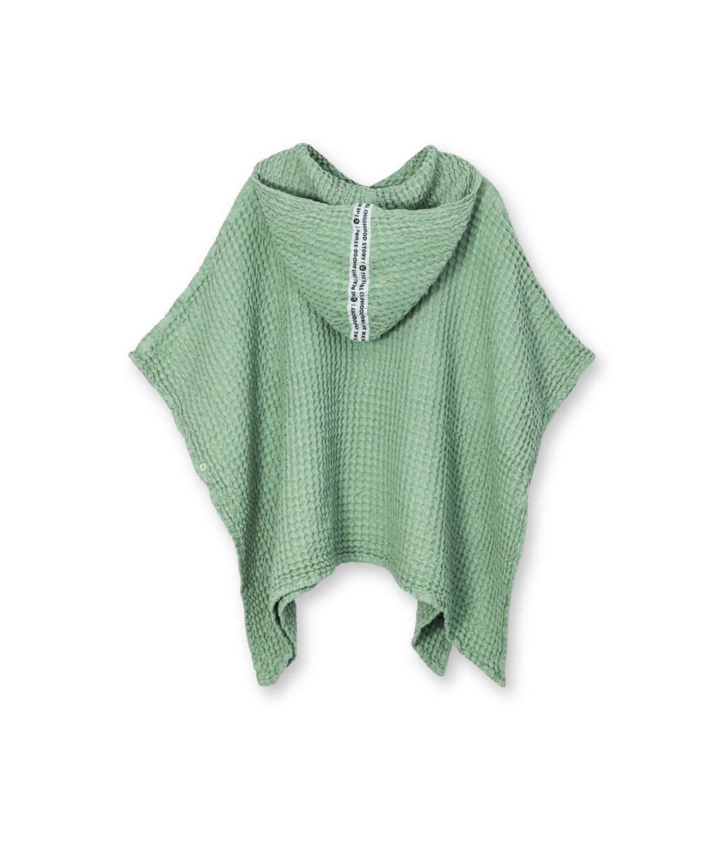 Waffle Bathing Poncho for All Seasons – Sage – Linen & Cotton Happymess