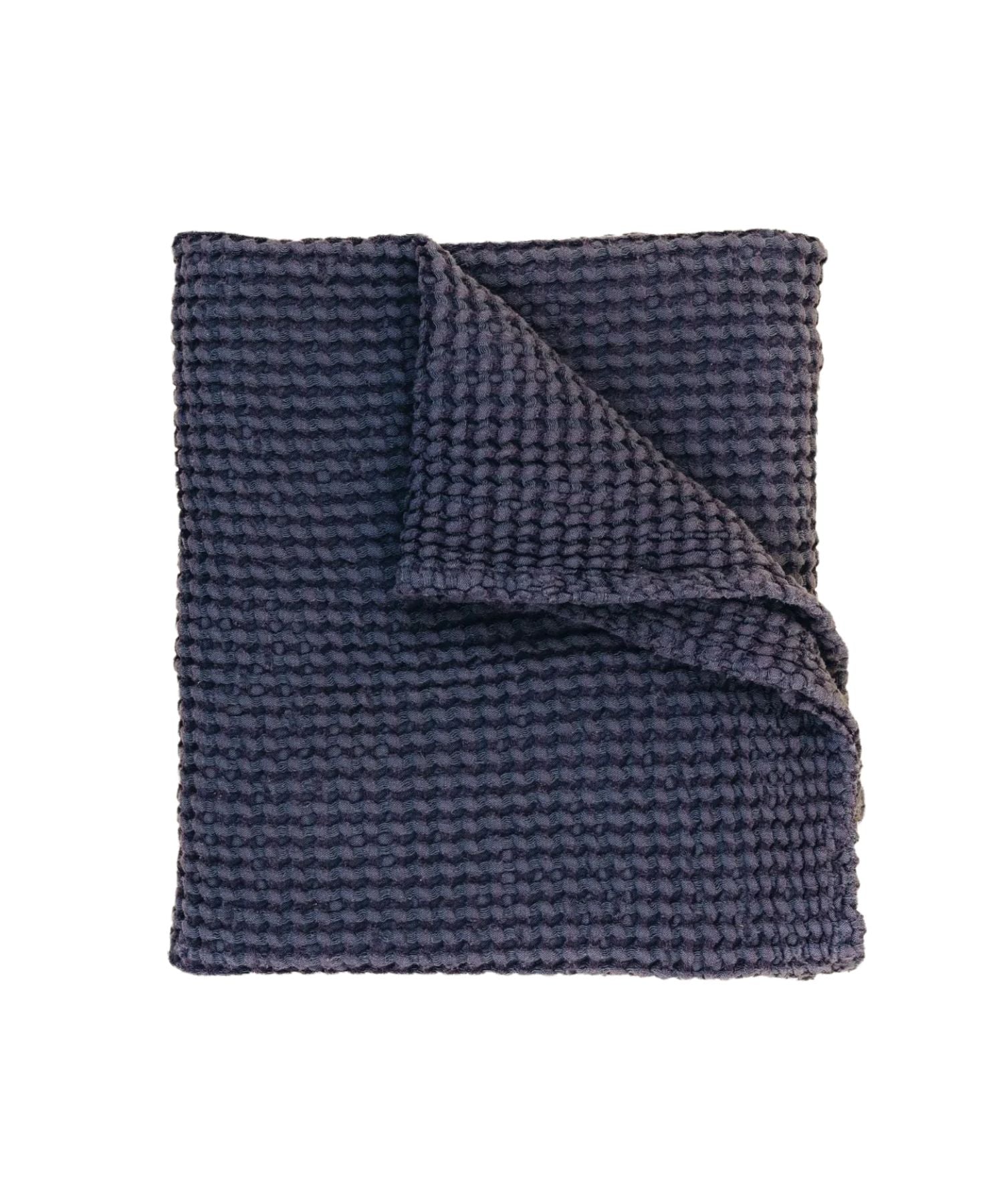 Waffle Blanket – Cotton Linen Mix – Blueberry Happymess