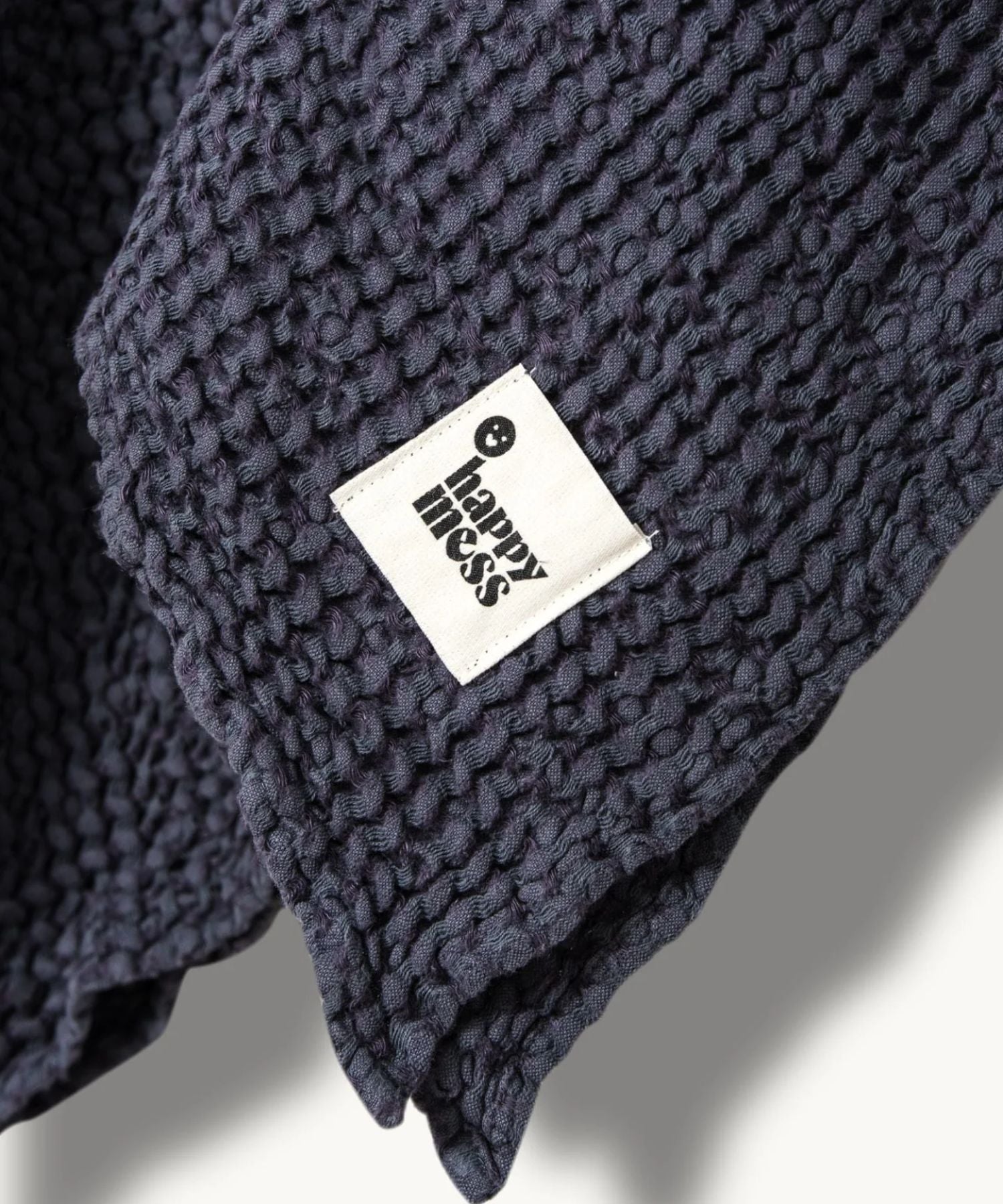 Waffle Blanket – Cotton Linen Mix – Blueberry Happymess