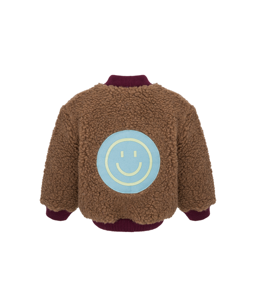 Merino Bomber Jacket – Teddy Brown – 100% Merino Wool Happymess