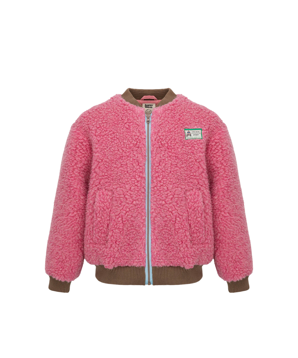 Merino Bomber Jacket – Pink – 100% Merino Wool Happymess
