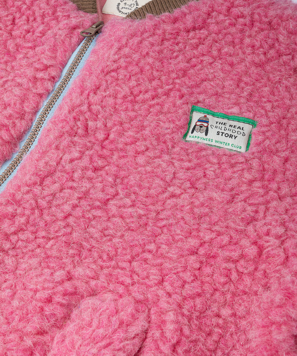 Merino Bomber Jacket – Pink – 100% Merino Wool Happymess