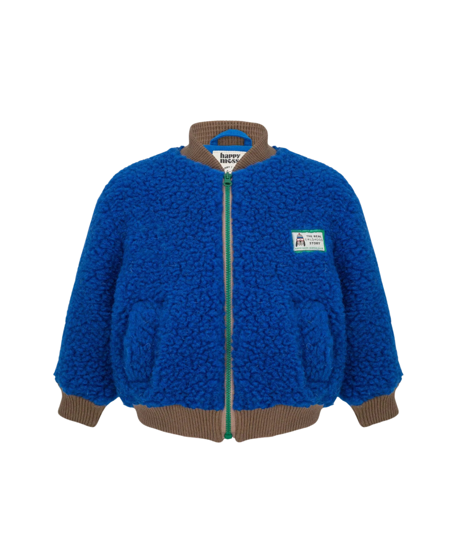 Merino Bomber Jacket – Blue – 100% Merino Wool Happymess