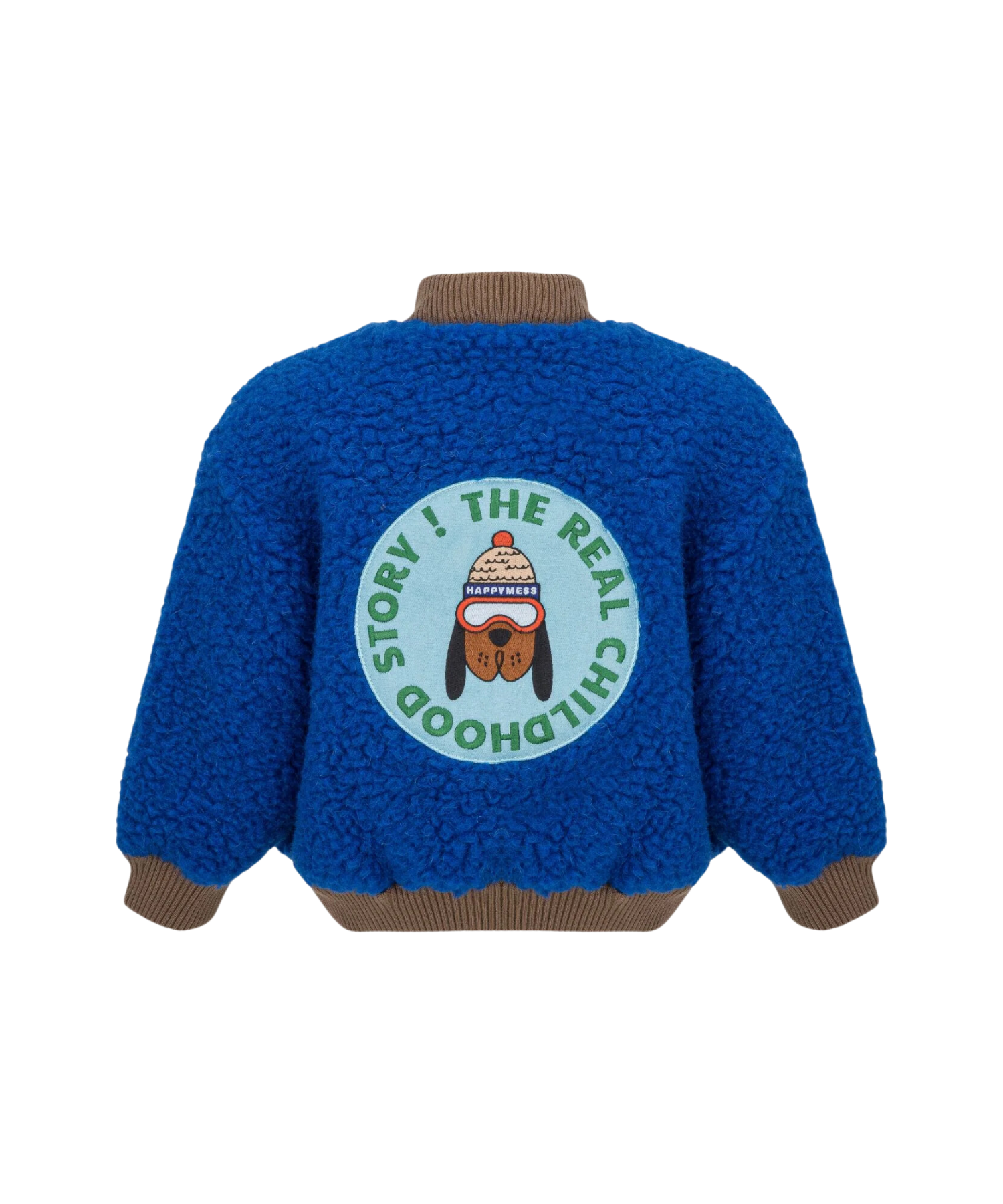 Merino Bomber Jacket – Blue – 100% Merino Wool Happymess