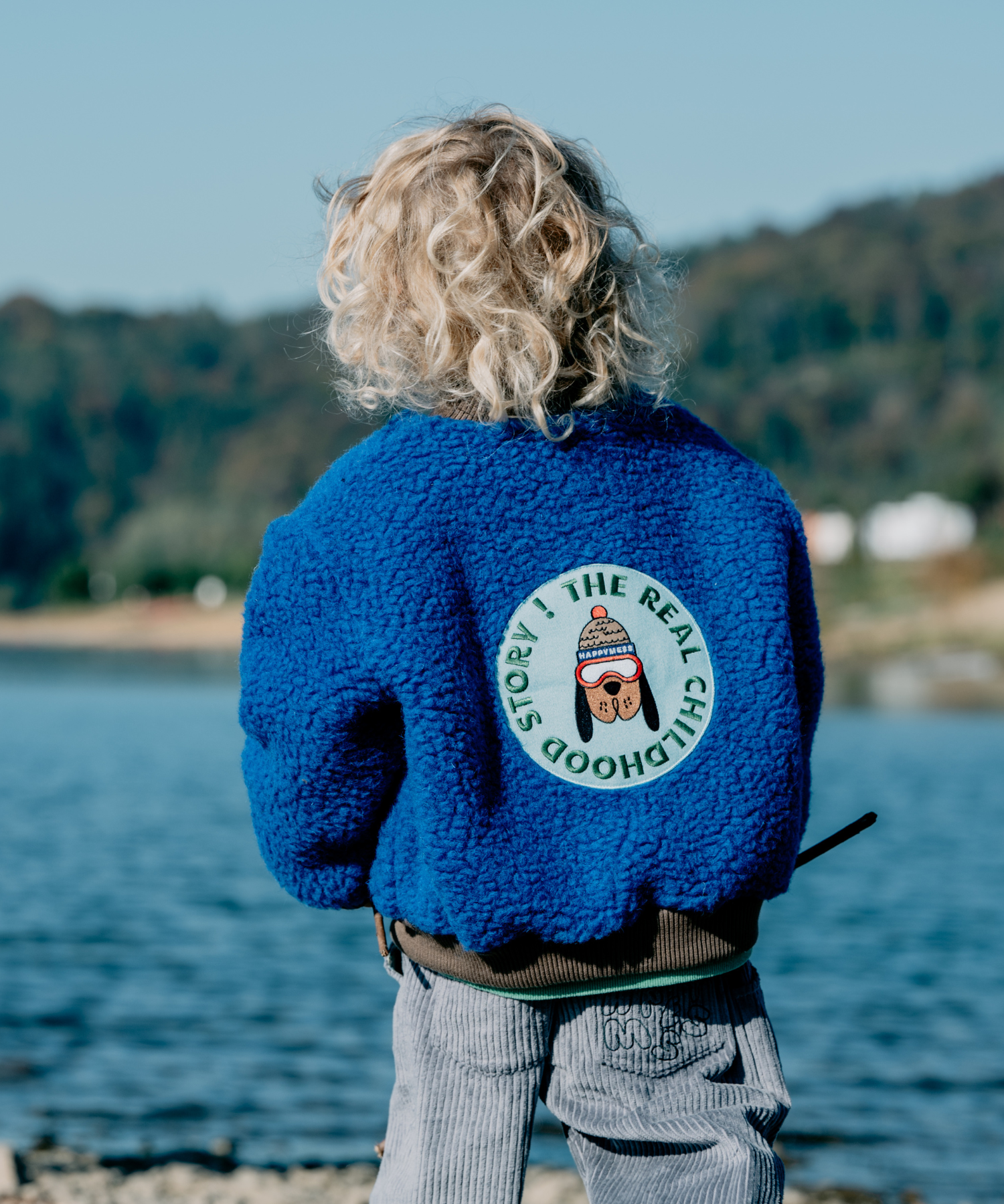 Merino Bomber Jacket – Blue – 100% Merino Wool Happymess