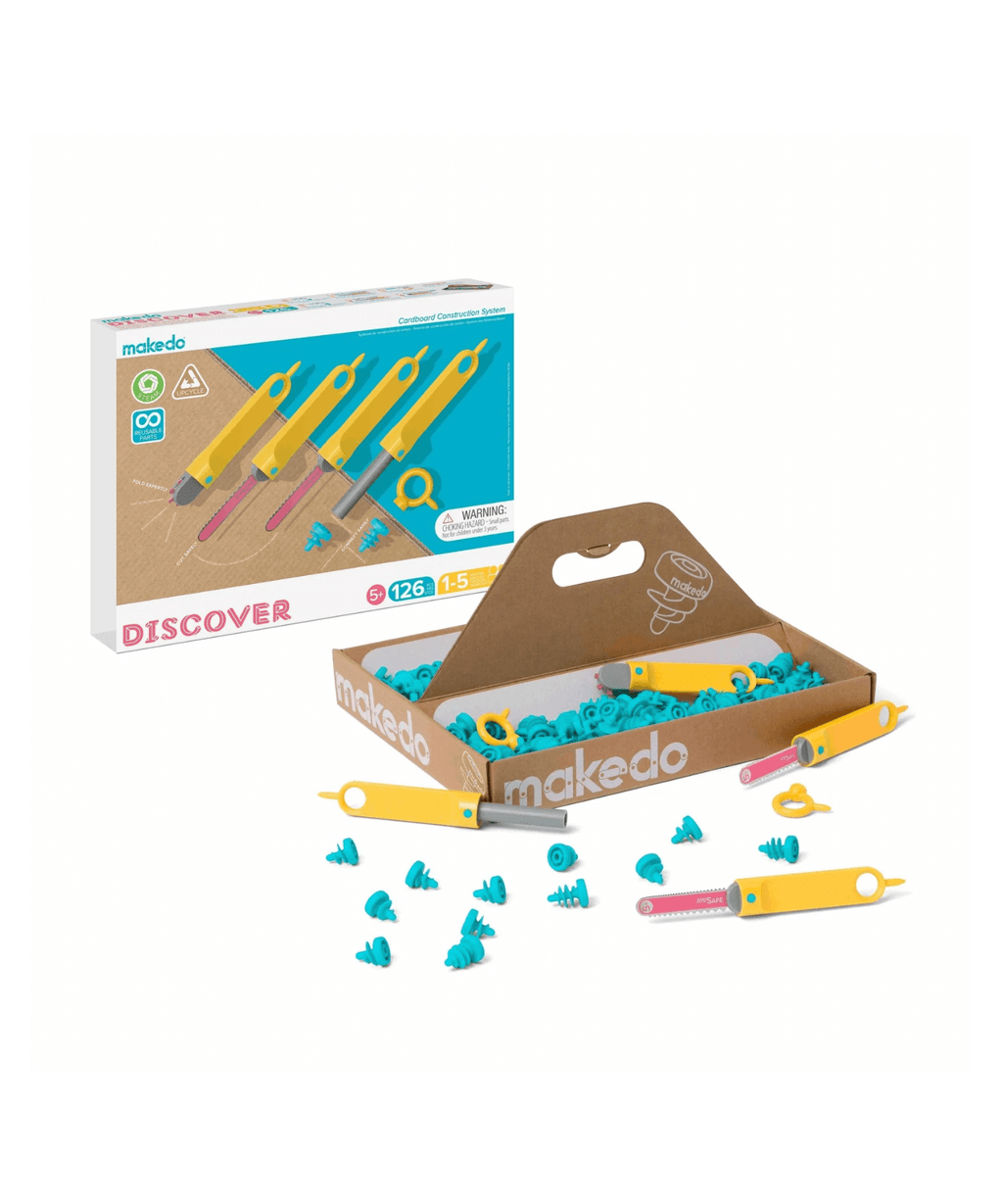 Makedo Discover Kit – Construction Toy of 126 pcs Makedo