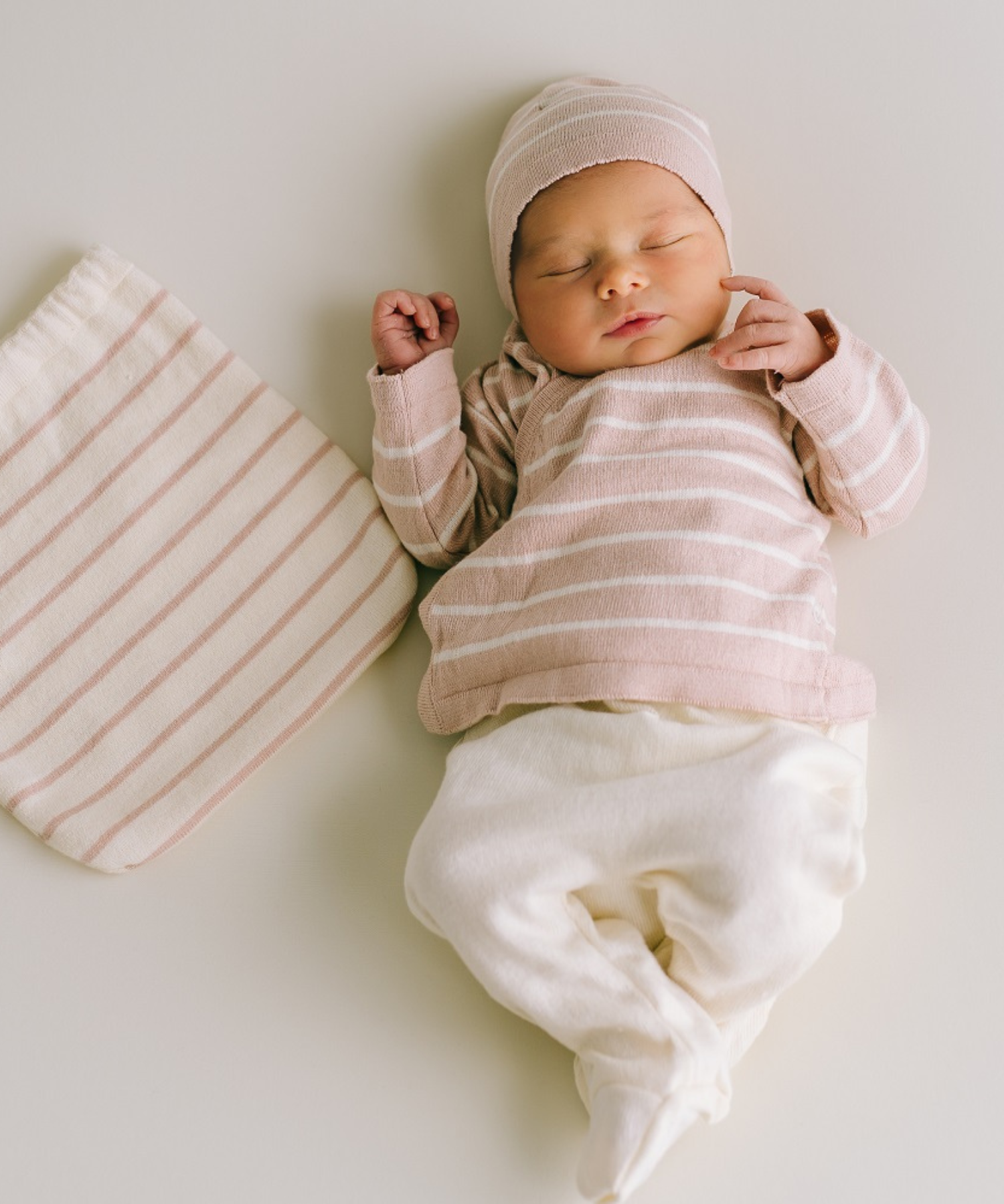 Newborn Set – Stripes Baby Pink – Organic Cotton Micu Micu