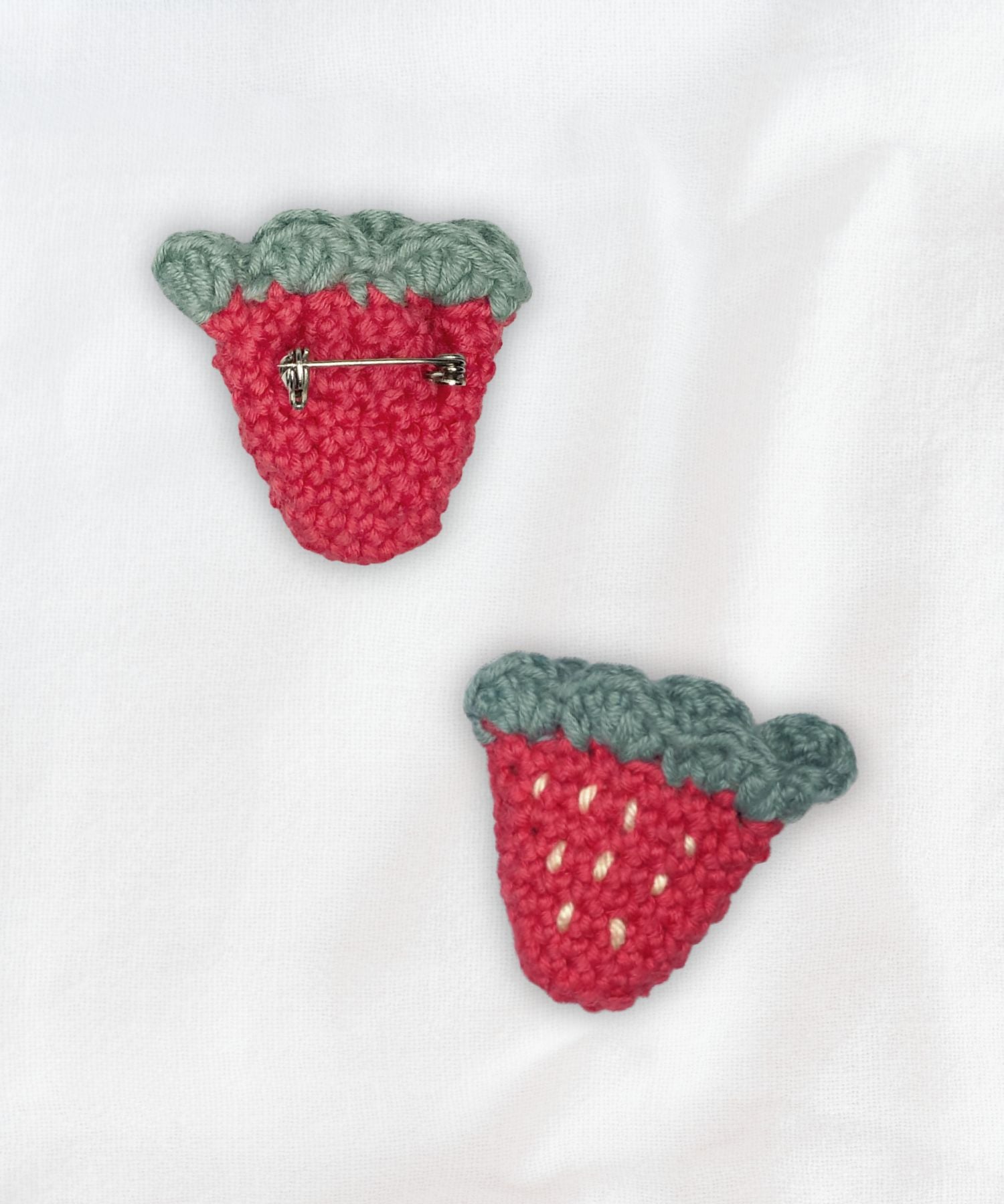 Strawberry Crochet Brooch