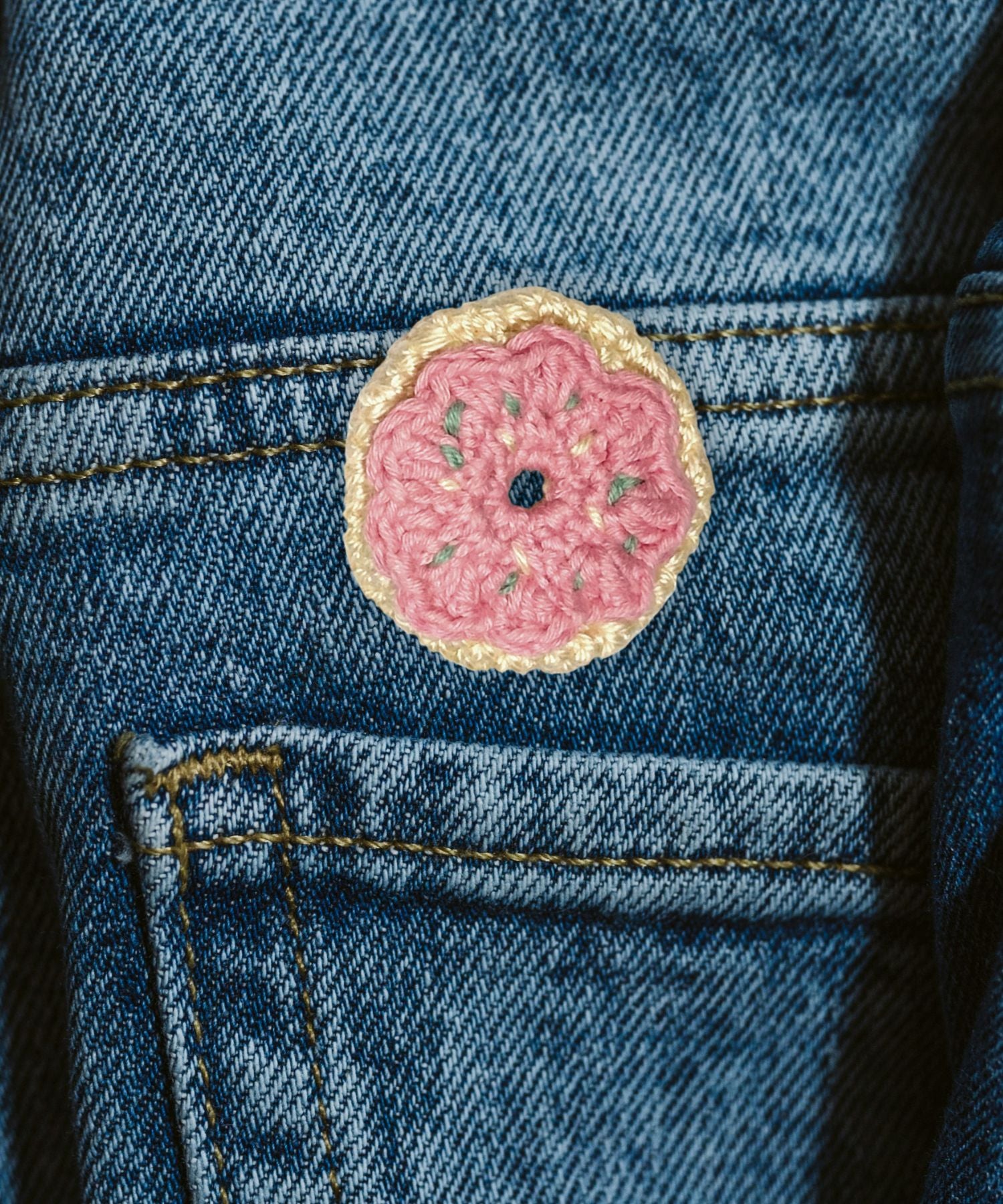 Donut Crochet Brooch