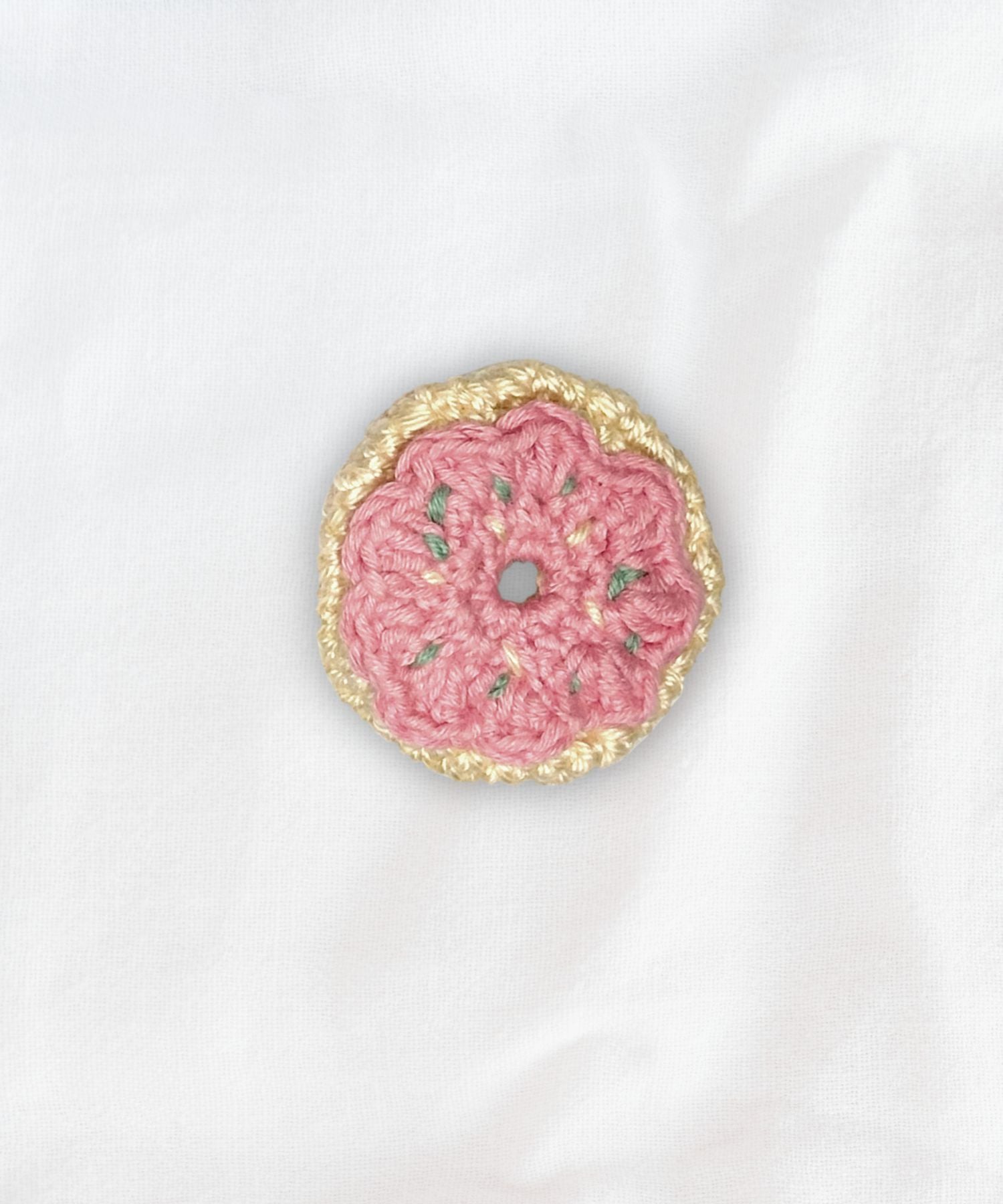 Donut Crochet Brooch