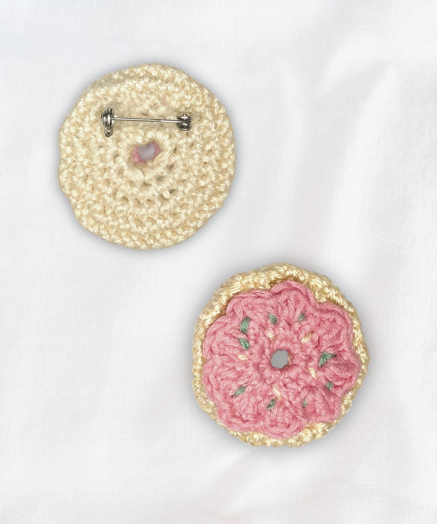 Donut Crochet Brooch