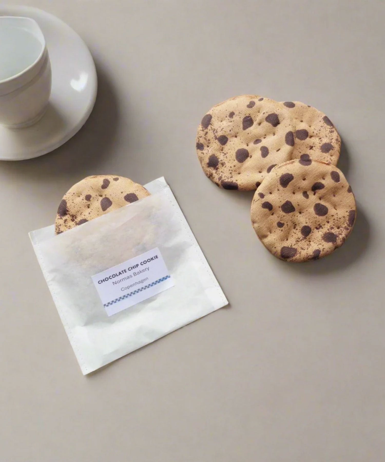 Chocolate Chip Cookies – Play Food Fabric Toy – 2 Pieces in Craft Pouch Normadot