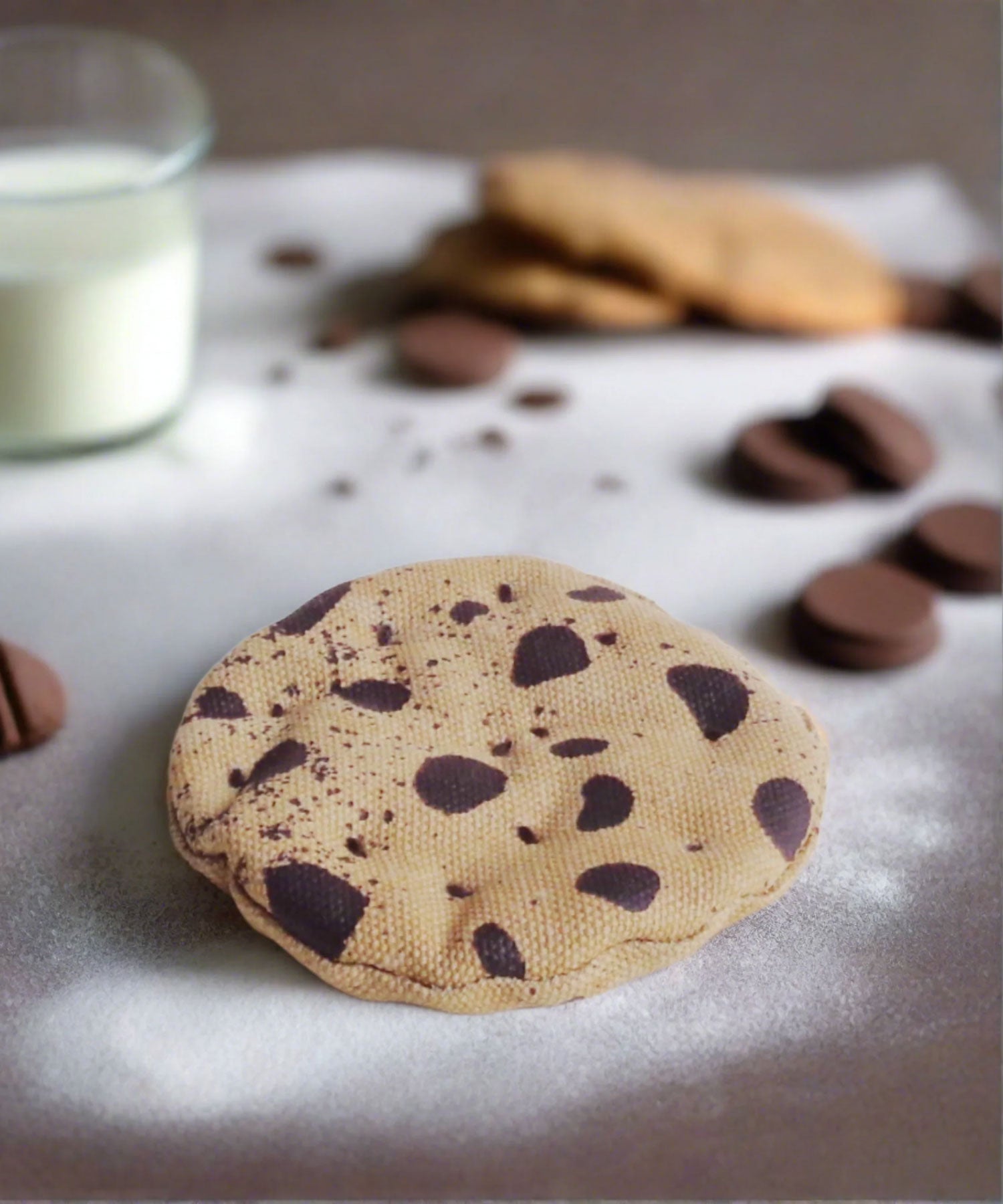 Chocolate Chip Cookies – Play Food Fabric Toy – 2 Pieces in Craft Pouch Normadot