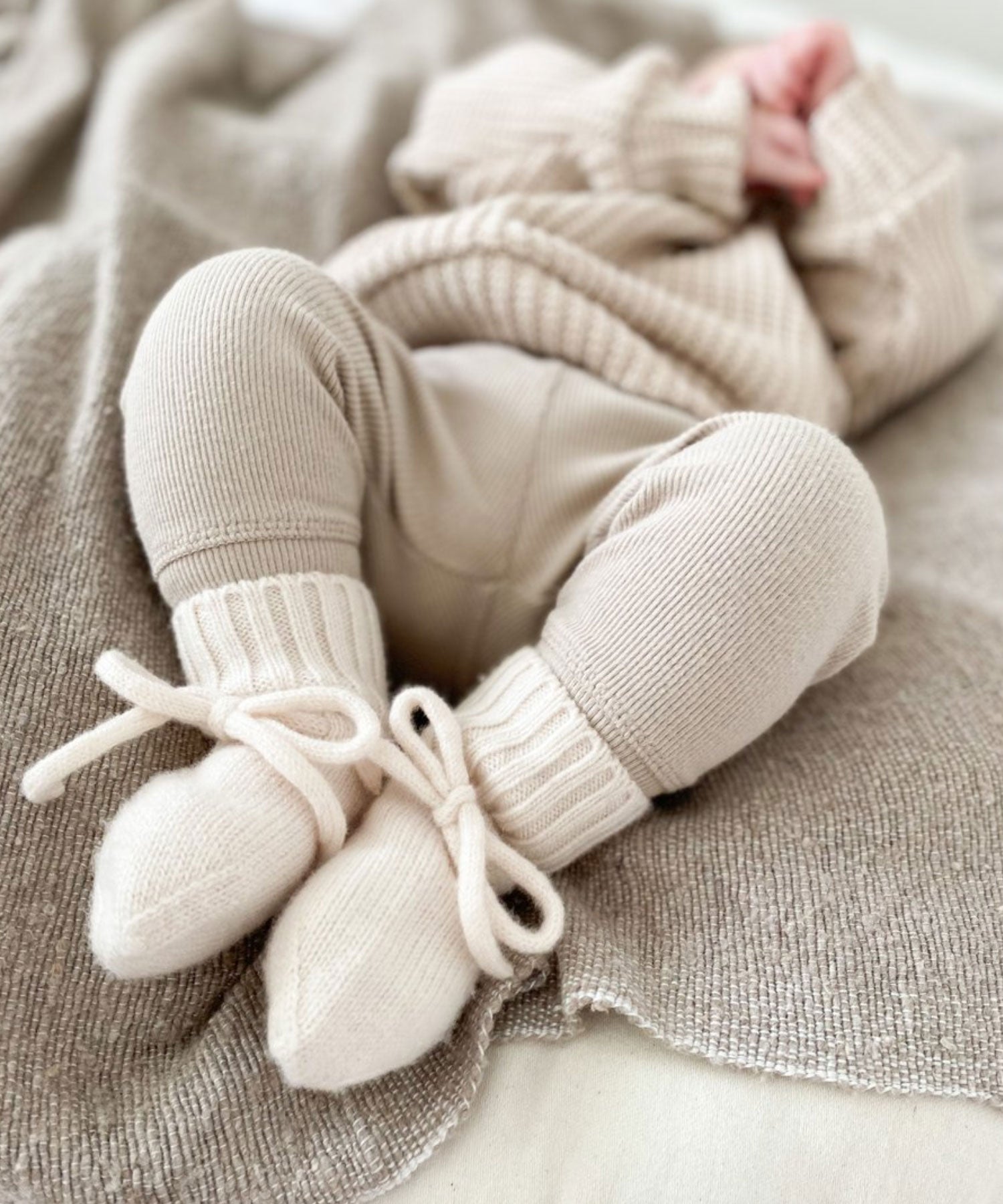 Merino Baby Bootie - Off White Petite Noe