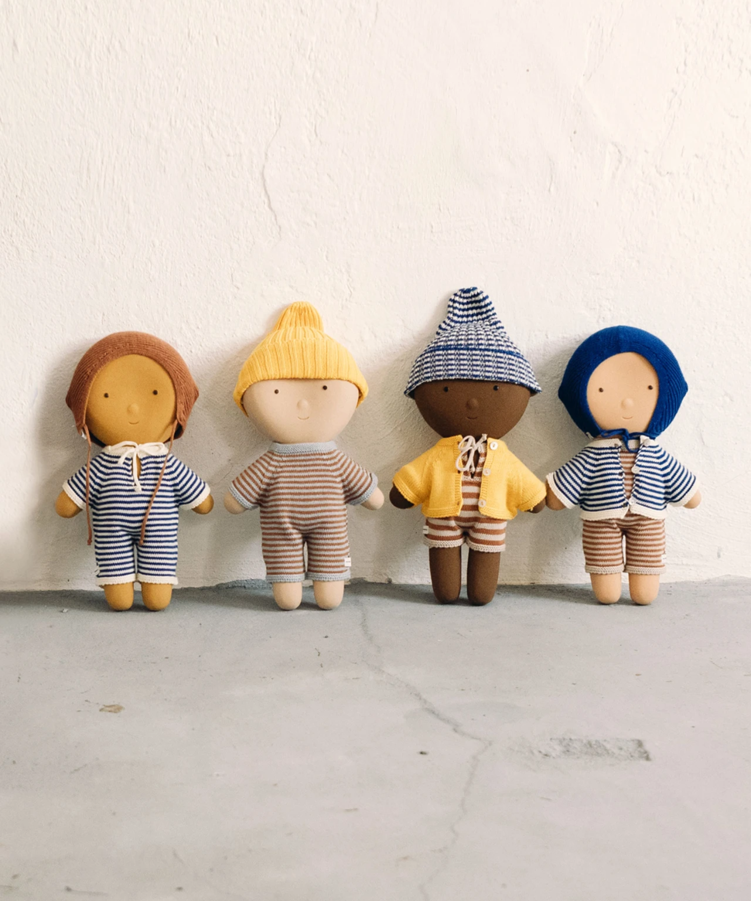 Gommu Big Stripes Beanie – Light Cream / Blue French Stripes We are Gommu