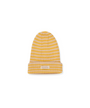 Gommu Big Beanie – Creme / Senfgelb mit breiten Streifen