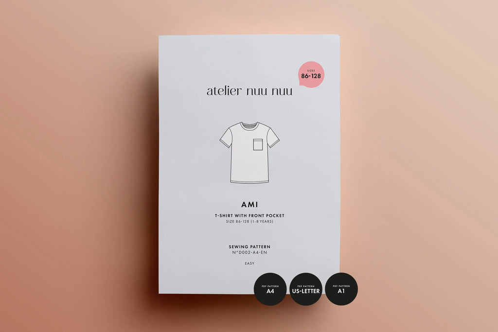Sewing Pattern – T-Shirt with front pocket Atelier Nuu Nuu