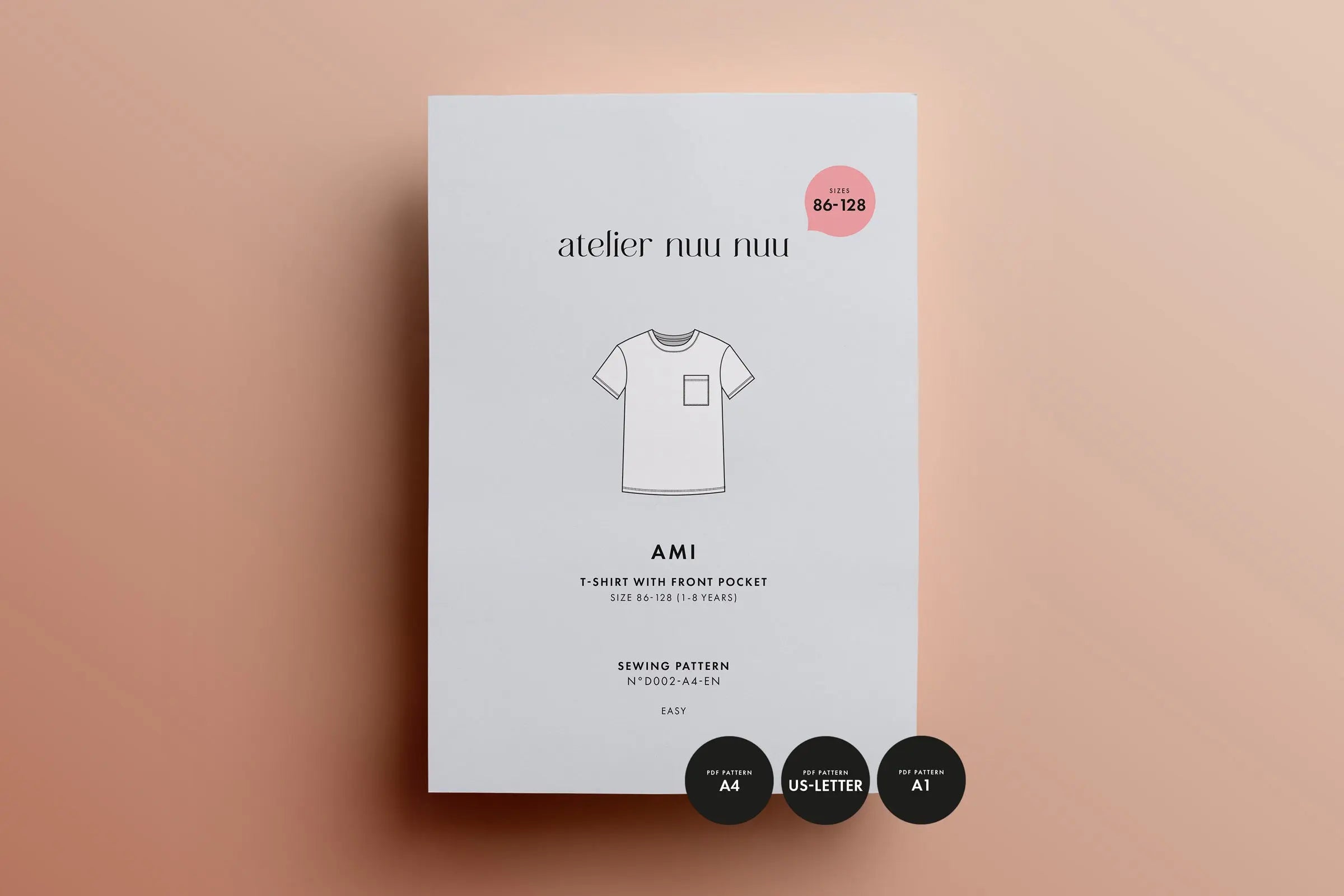 Sewing Pattern – T-Shirt with front pocket Atelier Nuu Nuu
